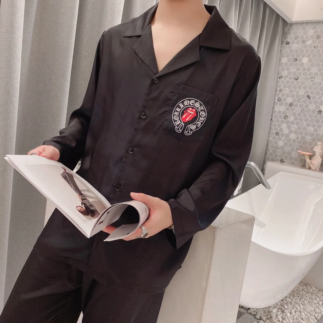 🅿️360 2023 Croixin Home Clothes High-end Korean silk fabric is skin-friendly, soft and comfortable. Same style for men and women. Women's size: S～L, men's size: M～XXXL